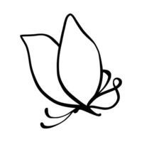 Butterfly line art. Simple minimal butterfly line tattoo icon logotype vector
