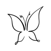 Butterfly line art. Simple minimal butterfly line tattoo icon logotype vector