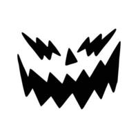 Jack O Lantern. Scary and funny faces of Halloween pumpkin or ghost . Vector collection.