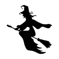 mítico caracteres para Víspera de Todos los Santos. magia hembra en bruja sombrero. espantoso pegatina. vector ilustración contorno de de miedo personaje.