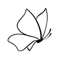 Butterfly line art. Simple minimal butterfly line tattoo icon logotype vector