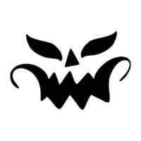 Jack O Lantern. Scary and funny faces of Halloween pumpkin or ghost . Vector collection.