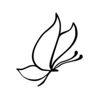 Butterfly line art. Simple minimal butterfly line tattoo icon logotype vector