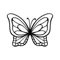 Butterfly line art. Simple minimal butterfly line tattoo icon logotype vector