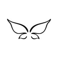 Butterfly line art. Simple minimal butterfly line tattoo icon logotype vector