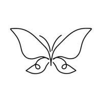 Butterfly line art. Simple minimal butterfly line tattoo icon logotype vector