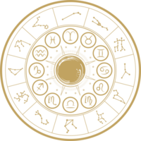 astrologia ruota con zodiaco segni, Vintage ▾ telaio divine Magia mano disegnato antico illustrazione. png