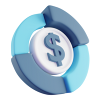 3D Illustration of Blue Finance Analysis png