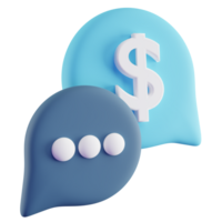 3d illustratie van blauw financiën babbelen png