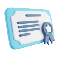 3D Illustration of Blue Certificate png