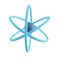 3d ilustración de azul átomo png