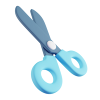 3d ilustración de azul cortar con tijeras png