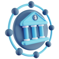 3D Illustration of Blue Bank Network png