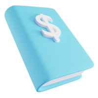 3D Illustration of Blue Finance Book png