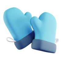 3d illustratie van blauw keuken handschoenen png