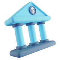 3d illustratie van blauw bank png