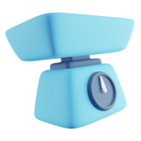 3D Illustration of Blue Weight Scale png