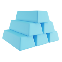 3d illustration de bleu or bar png