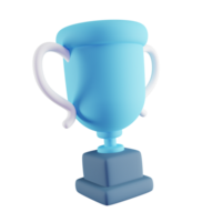 3d ilustración de azul trofeo png