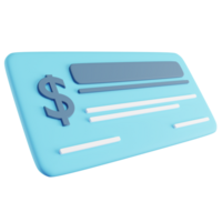 3D Illustration of Blue Cheque png