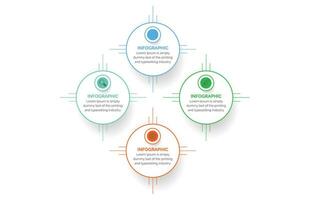 visualización de datos comerciales. diagrama del proceso. elementos abstractos de gráfico, diagrama con pasos, plantilla de infografía con 4 opciones. ilustración vectorial. vector