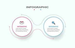 visualización de datos comerciales. diagrama del proceso. elementos abstractos de gráfico, diagrama con pasos, plantilla infográfica con 2 opciones. ilustración vectorial vector