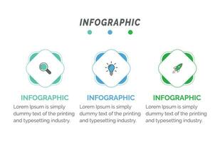 Business data visualization. Process chart. Abstract elements of graph, diagram with steps, infographic template with 3 options. Vector illustration