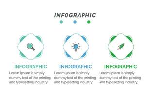 Business data visualization. Process chart. Abstract elements of graph, diagram with steps, infographic template with 3 options. Vector illustration