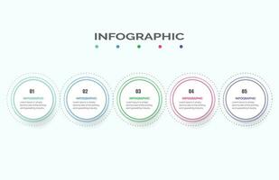 Business data visualization. Process chart. Abstract elements of graph, diagram with steps, infographic template with 5 options. Vector illustration.