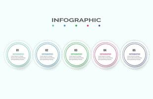 Business data visualization. Process chart. Abstract elements of graph, diagram with steps, infographic template with 5 options. Vector illustration.