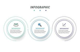 Business data visualization. Process chart. Abstract elements of graph, diagram with steps, infographic template with 3 options. Vector illustration