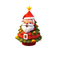 uma 3d Renderização do uma gracinha santa claus png