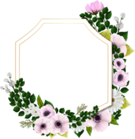 blanco rosado rústico floral marco png