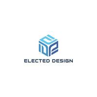 Abstract Initial letter ED or DE logo concept with hexagonal shape in blue color isolated on a white background. Abstract letter ED logo applied for modern internet and technology logo design vector