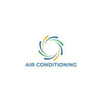 Air conditioning Cooling and heating house logo design blower fan and snowflake icon symbol in multiple colors. Abstract air illustration applied for air conditioning installation logo inspiration vector