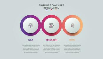 Gradient Timeline Flowchart Infographic vector