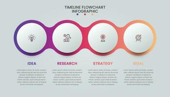 Gradient Timeline Flowchart Infographic vector