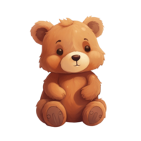 AI Generative Cute Cartoon Teddy Bear No Background Applicable to any context Perfect for print on demand merchandise png