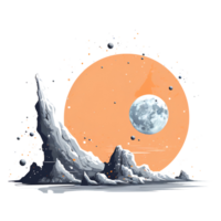 AI Generative Artistic Style The Moon No Back Image Applicable to any context Perfect for Print on demand merchandise png