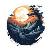 ai génératif artistique style le lune non retour image en vigueur à tout le contexte parfait pour impression sur demande marchandise png