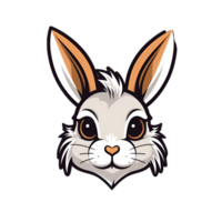 AI Generative Cute Cartoon Style Rabbit Bunny No Background Image Applicable to any Context Perfect for Print on demand Merchandise png