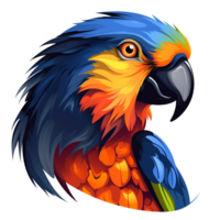 AI Generated Artistic Style Cartoon Parrot No Background Image Applicable to any context Perfect for print on demand merchandise png