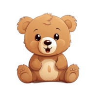 ai génératif mignonne dessin animé nounours ours non Contexte en vigueur à tout le contexte parfait pour impression sur demande marchandise png