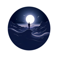 AI Generative Artistic Style The Moon No Back Image Applicable to any context Perfect for Print on demand merchandise png