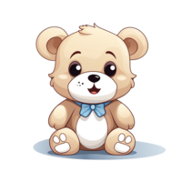 AI Generative Cute Cartoon Teddy Bear No Background Applicable to any context Perfect for print on demand merchandise png