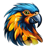 AI Generated Artistic Style Cartoon Parrot No Background Image Applicable to any context Perfect for print on demand merchandise png