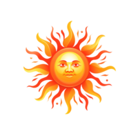 AI Generative The Sun The Sun God Cartoon Style No Background Applicable to any context Perfect for print on demand merchandise png