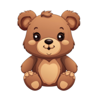 AI Generative Cute Cartoon Teddy Bear No Background Applicable to any context Perfect for print on demand merchandise png