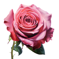 AI Generated Artistic Rose Drawing Painting No Background Image Applicable to any context Perfect for print on demand merchandise png