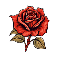 AI Generated Artistic Rose Drawing Painting No Background Image Applicable to any context Perfect for print on demand merchandise png